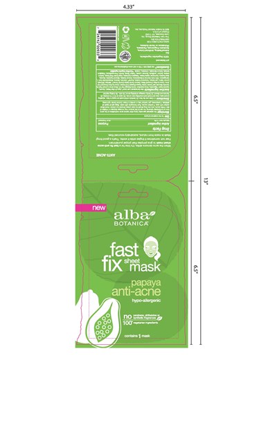 Mask Label (Al00933 Alba Botanica Fast Fix Papaya Anti Acne Sheet Mask Label)